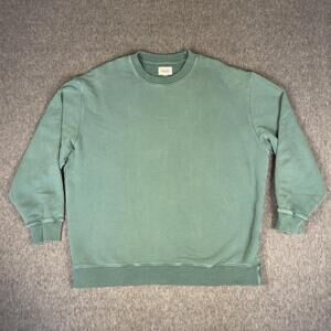 MATE Sweatshirt Womens XS/S Green Organic Cotton Terry Crewneck Relaxed Pullover